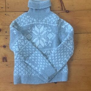 Polo by Ralph Lauren Gray and White Turtleneck Sweater